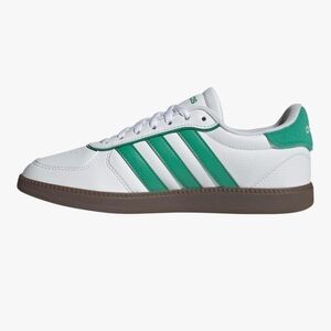 Adidas Women's White and Green Athletic Shoes with Brown Sole